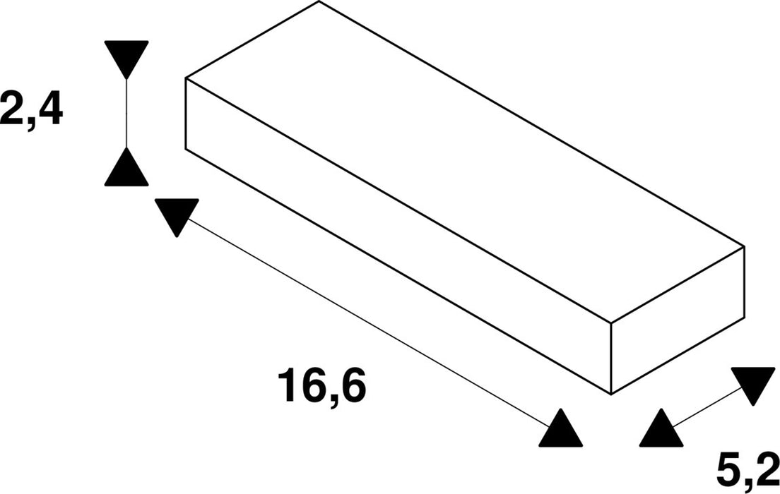 Dimensioned drawing of SLV LED DRIVER, 40W, 1050mA, triac dimmable