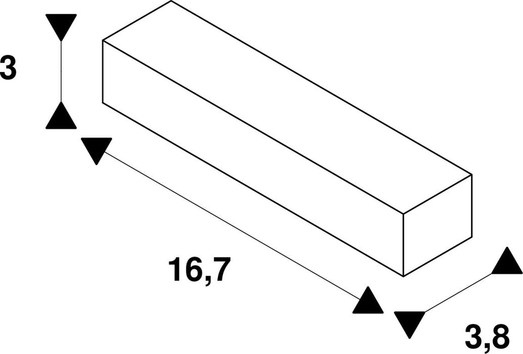 Dimensioned drawing of SLV LED POWER SUPPLY, 20W, 24V