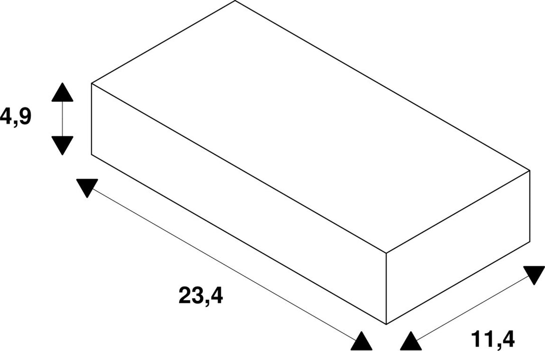 Dimensioned drawing of SLV LED POWER SUPPLY, 150W, 24V, IP44, incl. cable gland
