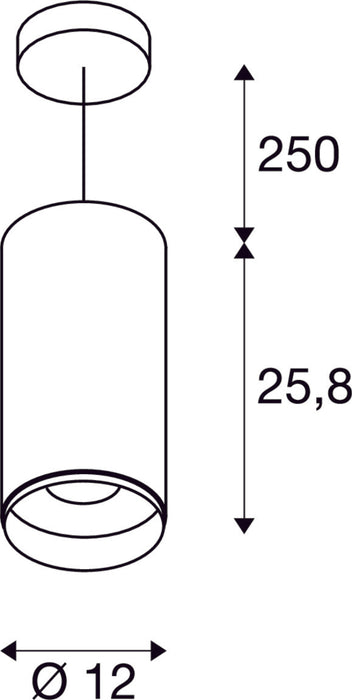 NUMINOS XL PHASE, white / black pendant light, 36W 2700K 24°