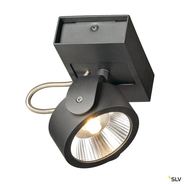 KALU, wall and ceiling light,  single-headed, LED, 3000K, black, 60°