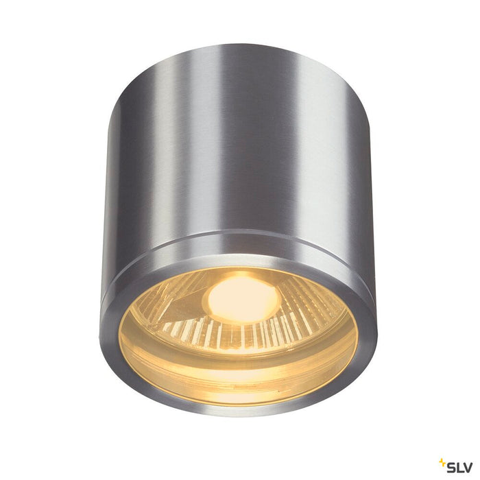 ROX CEILING OUT, QPAR11, outdoor ceiling light, brushed aluminium, max. 50W, IP44