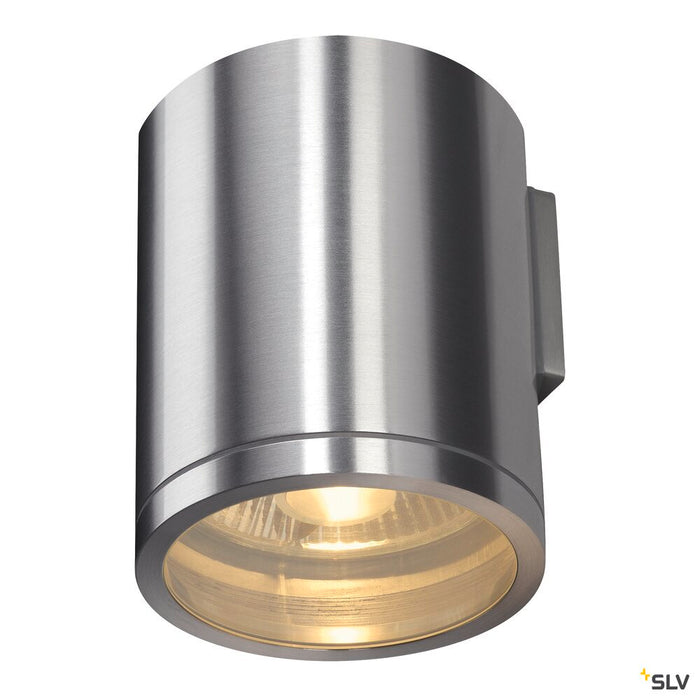 ROX WALL OUT, QPAR11, outdoor wall light, brushed aluminium, max. 50W, IP44