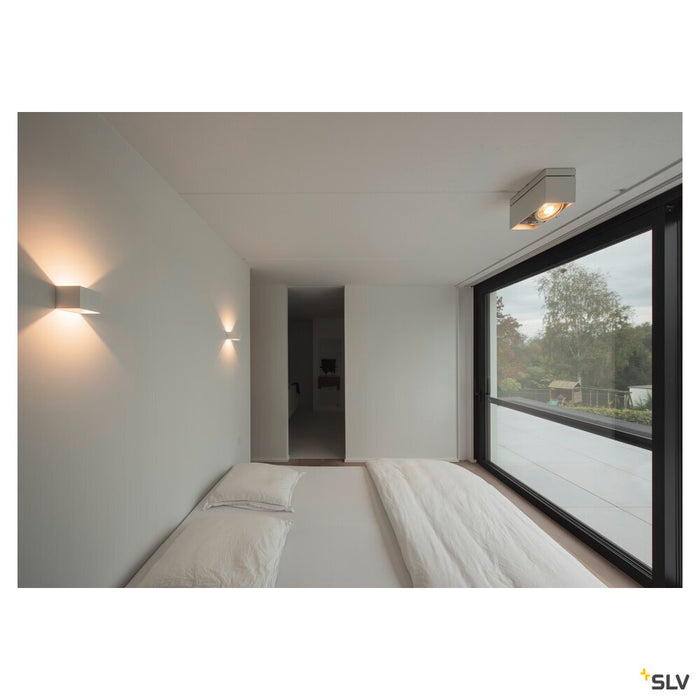 KARDAMOD ceiling light, double-headed, QPAR111, rectangular, white, max. 150W