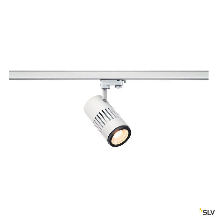 STRUCTEC, zooming lens spot for 3-circuit high-voltage track, LED, 3000K, white, 20-60°, incl. 3-circuit adapter