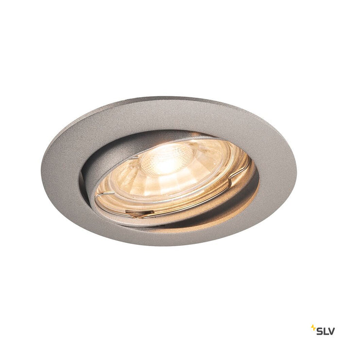 PIKA, recessed ceiling light, QPAR51, swivelling, silver-grey, max. 50W