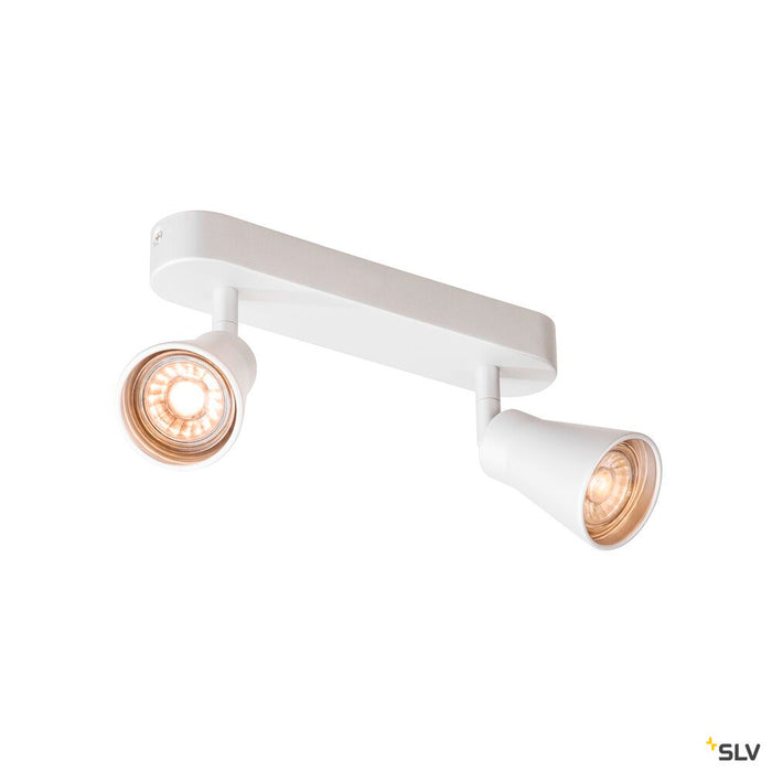 AVO CW Double, Indoor surface-mounted wall and ceiling light, QPAR51, white, max. 50W