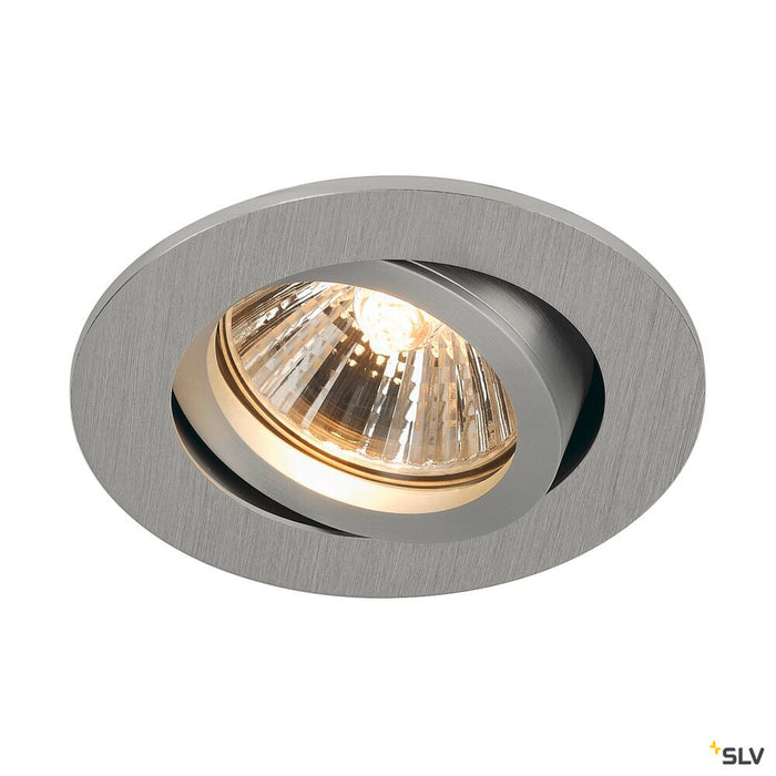 NEW TRIA 68 round, indoor recessed ceiling light, QPAR51 brushed aluminium 50W