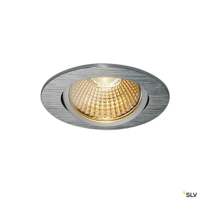 NEW TRIA round, LED indoor recessed ceiling light, brushed aluminium, 1800-3000K 7.2W
