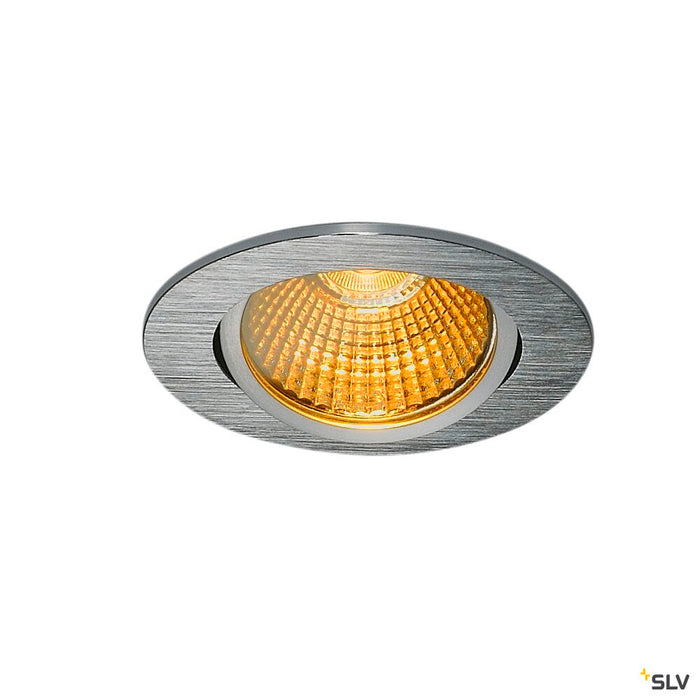 NEW TRIA round, LED indoor recessed ceiling light, brushed aluminium, 1800-3000K 7.2W