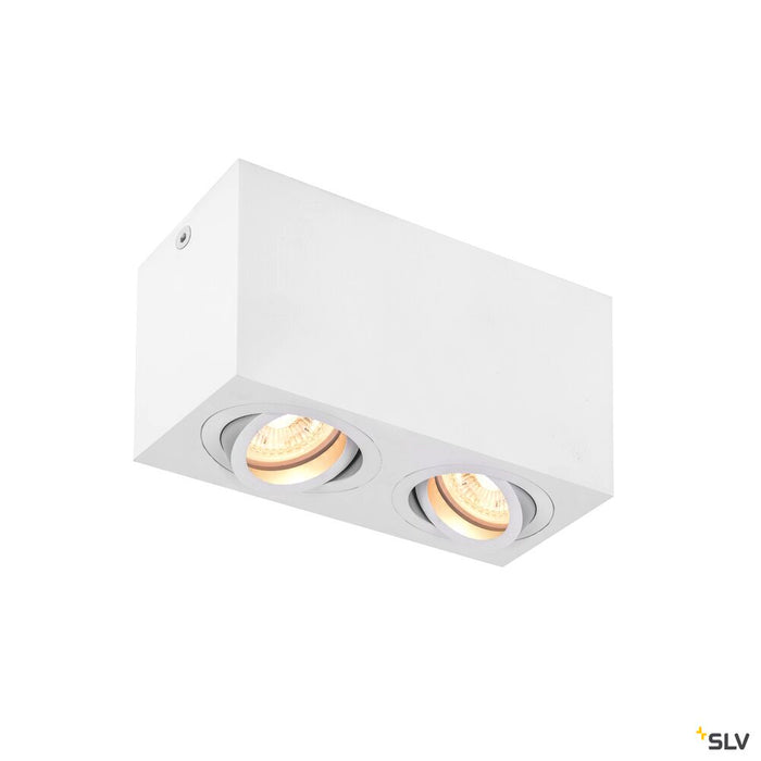 TRILEDO Double, indoor surface-mounted ceiling light, QPAR51, white, max 10W
