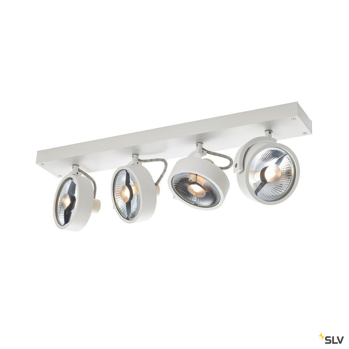 KALU CW, indoor surface-mounted wall and ceiling light, quad, QPAR111 white 4x75W