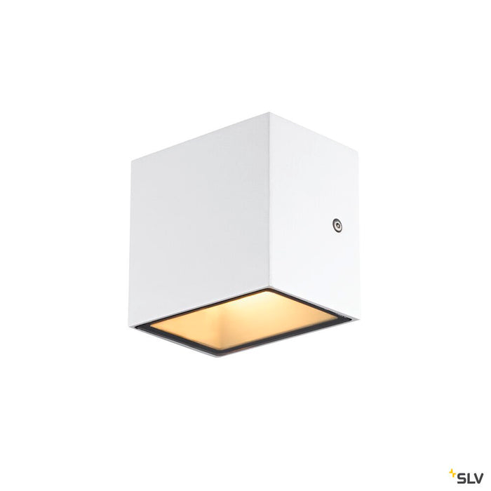 SITRA CUBE WL, LED outdoor surface-mounted wall and ceiling light, white, IP44, 3000K, 10W