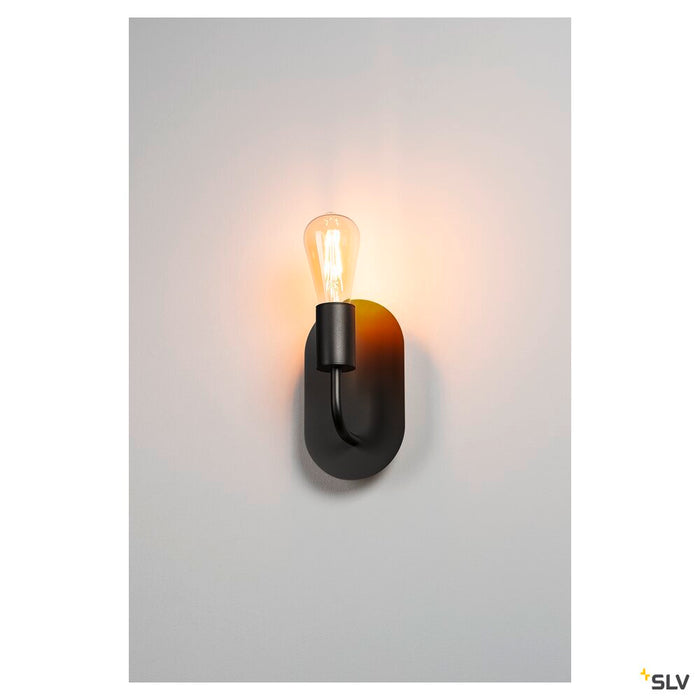 FITU WL, Indoor surface-mounted wall light, E27, black, max. 24W