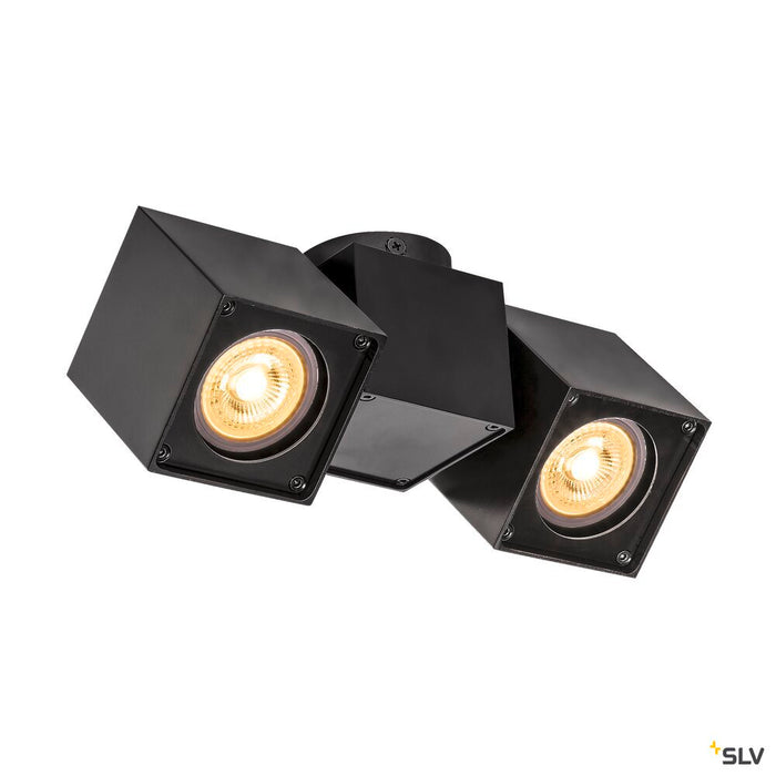 ALTRA DICE CL, Indoor surface-mounted wall and ceiling light, double, QPAR51, black