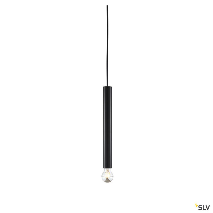 FITU PD E27 indoor pendant, black, 5m cable with open cable end
