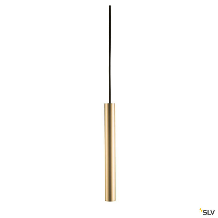 FITU PD E27 indoor pendant, brass, 5m cable with open cable end