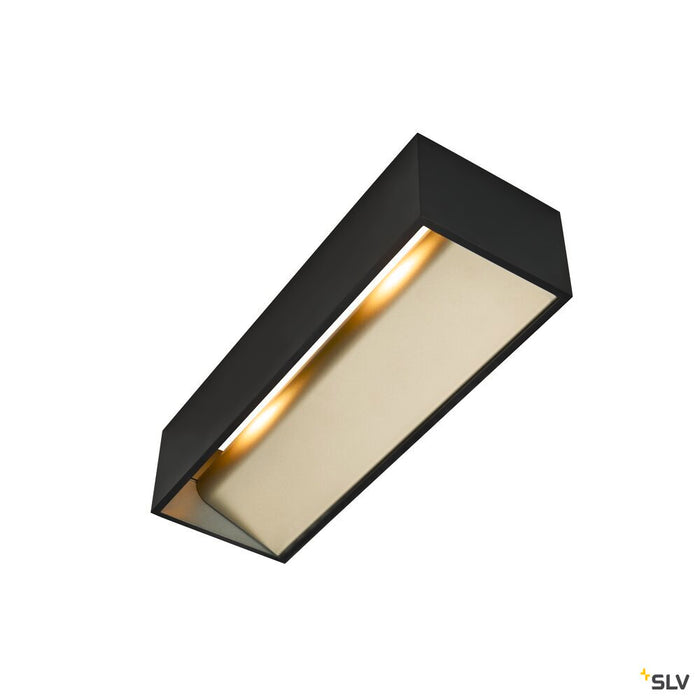 LOGS IN L, Indoor LED recessed wall light, black/brass, 3000K, TRIAC, dimmable
