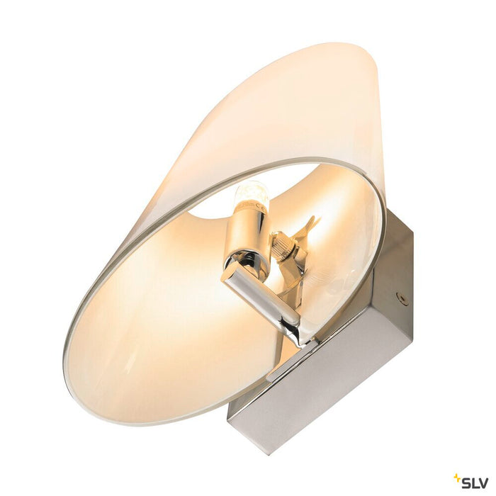 COUPA QT14, Indoor LED recessed wall light, chrome, frosted glass