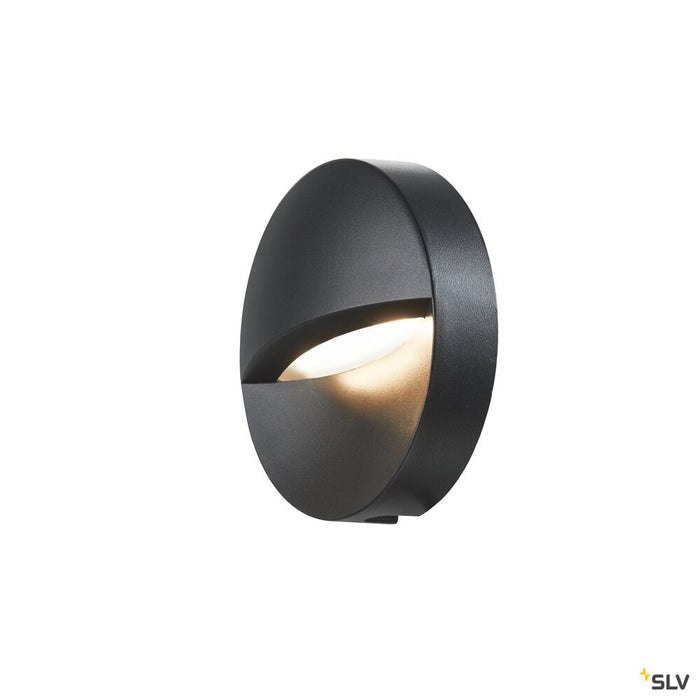 DOWNUNDER OUT, round WL Outdoor LED recessed wall light, anthracite, 3000K