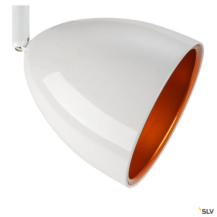 3~ PARA CONE 14 QPAR51, 3-circuit system luminaire, white/gold, incl. 3-circuit adapter