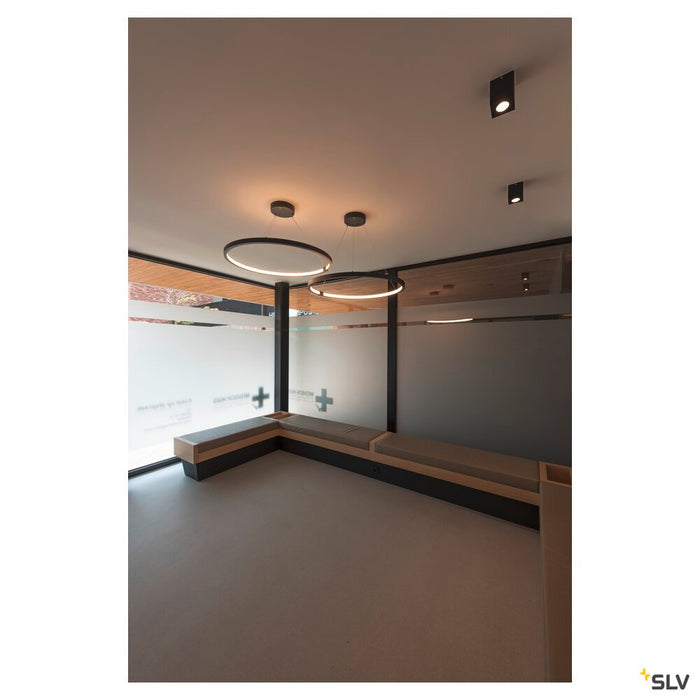 TRILEDO SQUARE CL ceiling light, LED, 3000K, square, matt black, 38°, 6.2W, incl. driver