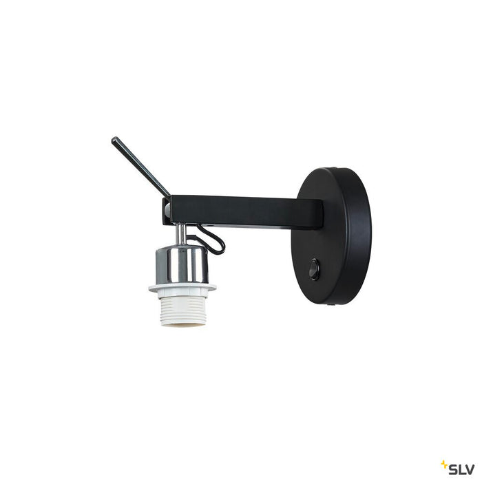 FENDA E27, Indoor surface-mounted wall light in black without shade