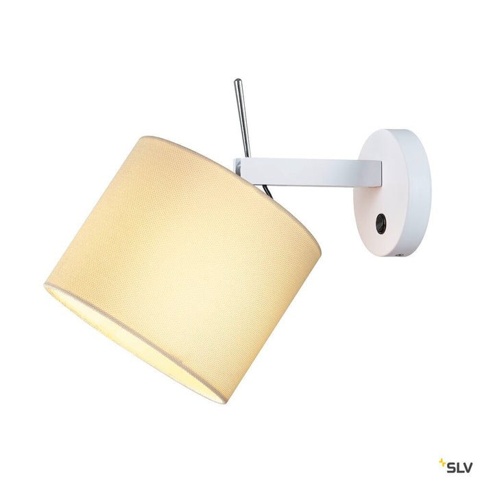 FENDA E27, Indoor surface-mounted wall light in white without shade