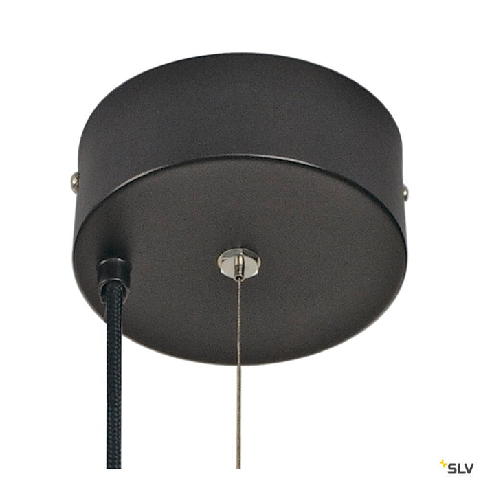 SUPROS PD, Indoor LED pendant, round, black, 3000K, 60° reflector, CRI90, 2600lm