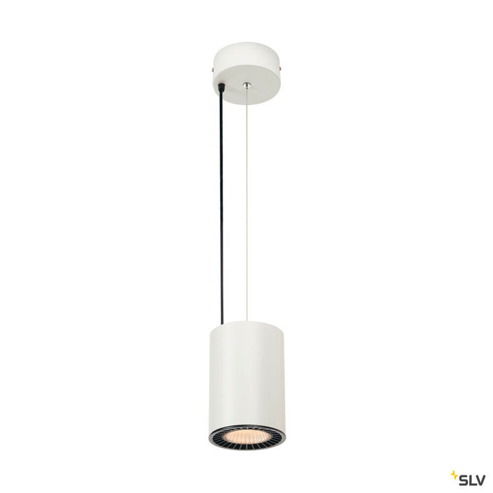 SUPROS PD, Indoor LED pendant, round, white, 3000K, 60° reflector, CRI90, 2600lm