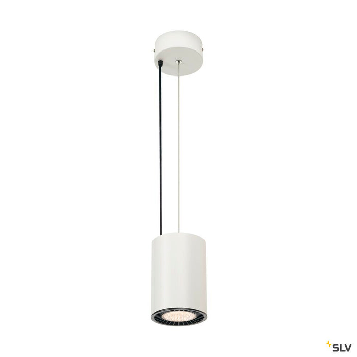 SUPROS PD, Indoor LED pendant, round, white, 3000K, 60° reflector, CRI90, 3380lm