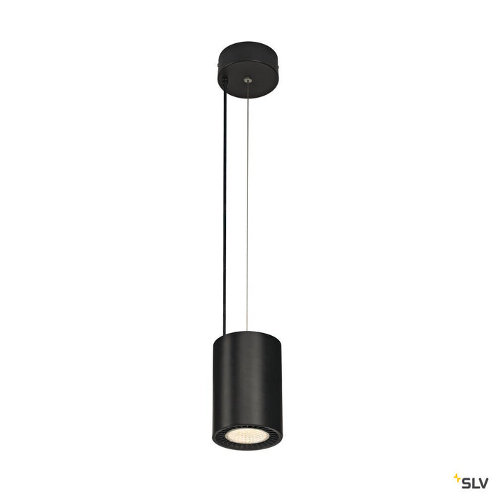 SUPROS PD, Indoor LED pendant, round, black, 4000K, 60° reflector, CRI90, 3520lm