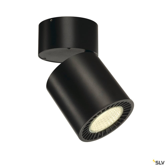SUPROS MOVE CL, Indoor LED ceiling mounted light, round, black, 4000K, 60° reflector, CRI90, 2700lm