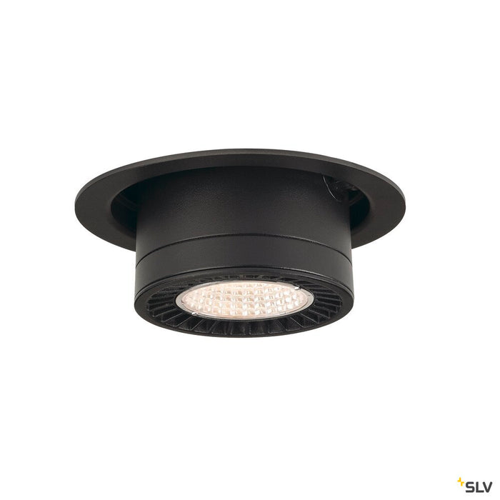 SUPROS MOVE, Indoor LED recessed ceiling light black round 3000K 60° CRI90 2600lm