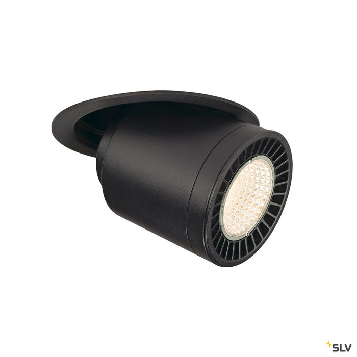 SUPROS MOVE, Indoor LED recessed ceiling light black round 3000K 60° CRI90 3380lm