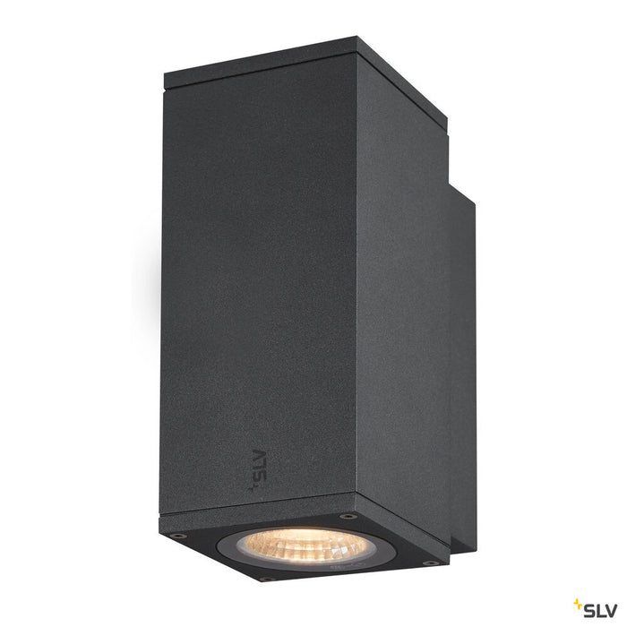 ENOLA SQUARE S, single outdoor LED surface-mounted wall light anthracite