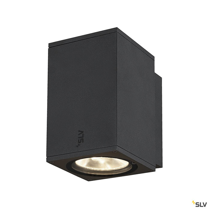 ENOLA SQUARE M, single outdoor LED surface-mounted wall light anthracite