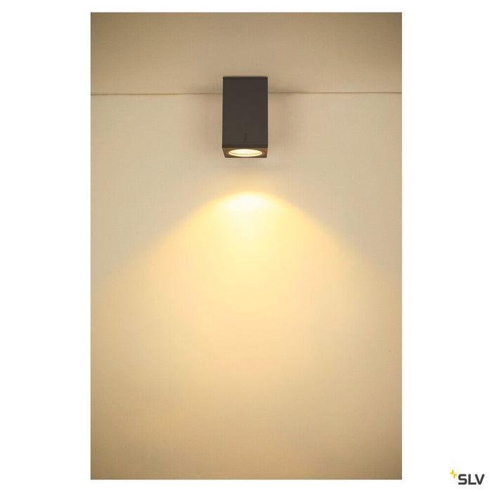 ENOLA SQUARE S, outdoor LED surface-mounted ceiling light anthracite