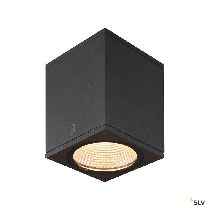 ENOLA SQUARE S, outdoor LED surface-mounted ceiling light anthracite