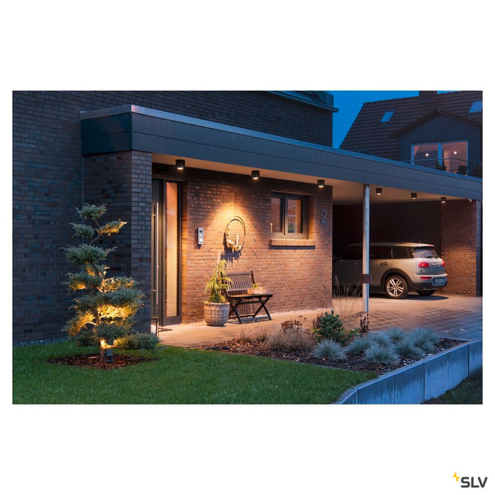 ENOLA SQUARE M, outdoor LED surface-mounted ceiling light anthracite