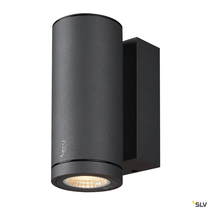 ENOLA ROUND S, single outdoor LED surface-mounted wall light anthracite