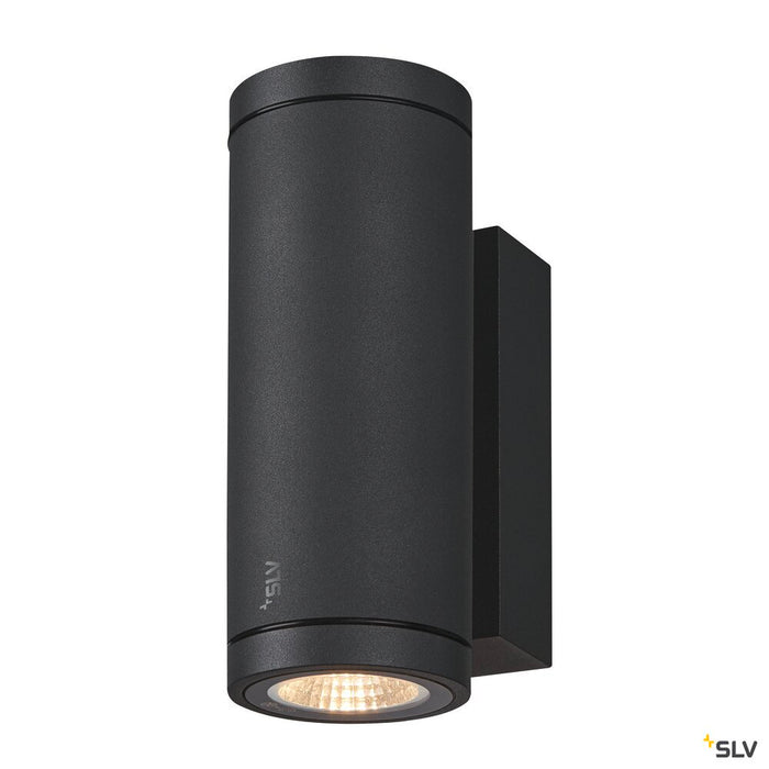 ENOLA ROUND UP/DOWN S, outdoor LED surface-mounted wall light anthracite