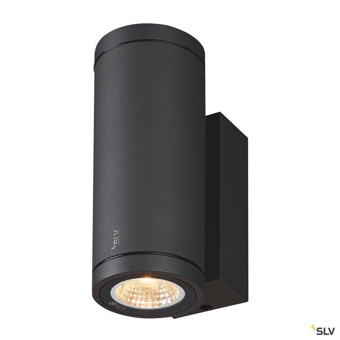 ENOLA ROUND UP/DOWN S, outdoor LED surface-mounted wall light anthracite