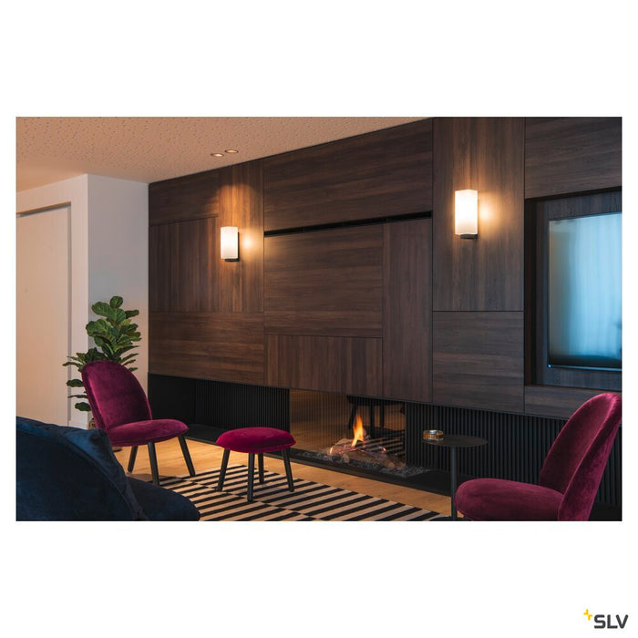 QUADRASS, indoor surface-mounted wall light, E27, black