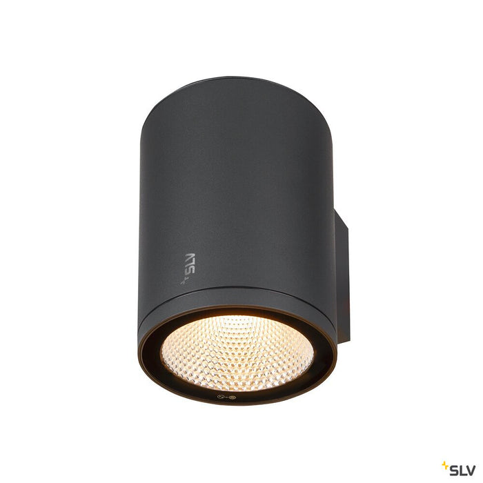 ENOLA ROUND L, single outdoor LED surface-mounted wall light anthracite CCT 3000/4000K