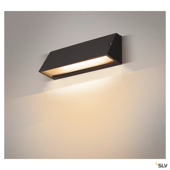 PEMA WL, outdoor LED surface-mounted wall light black CCT switch 3000/4000K