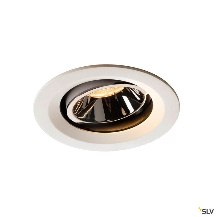 NUMINOS MOVE DL M, Indoor LED recessed ceiling light white/chrome 3000K 55° rotating and pivoting