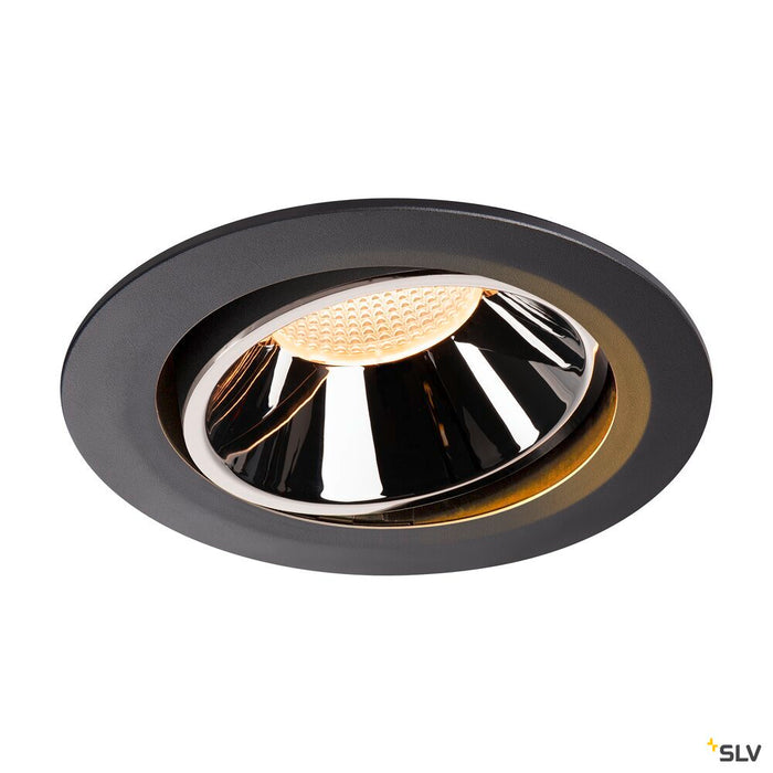 NUMINOS MOVE DL XL, Indoor LED recessed ceiling light black/chrome 2700K 20° rotating and pivoting