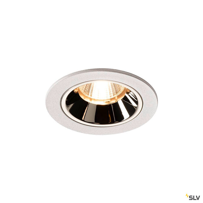 NUMINOS DL S, Indoor LED recessed ceiling light white/chrome 2700K 40° gimballed, rotating and pivoting, including leaf springs