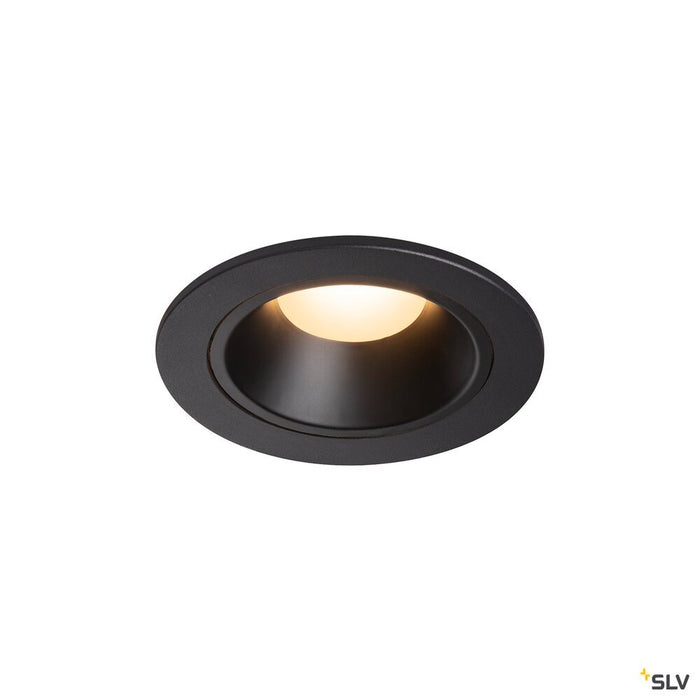 NUMINOS DL S, Indoor LED recessed ceiling light black/black 3000K 20° gimballed, rotating and pivoting, including leaf springs